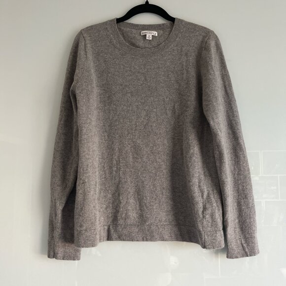 J.Crew Mercantile Gray Crewneck Sweater Wool Blend Speckled Knit Size M - Picture 2 of 5